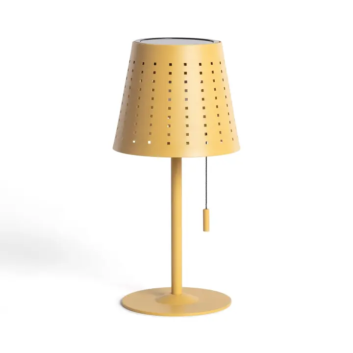 Ledkia Lámpara de Mesa Solar Exterior LED Portátil con Batería USB Recargable Banate Amarillo Arena - 1