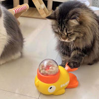Dispensador De Alimentos En Forma De Pato Amarillo Interactivo Para Gatos Juguete De Entretención Para Perros Durable De Plástico Rompe Monotonía Y Aumenta El Uso De La Cabeza - details 3
