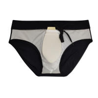 Bikini De Natación Para Hombre Sexy Translúcido Con Cordón Cintura Baja De Talla Baja De Encaje Hueco Marca Surf Monóculo - details 12