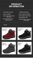 Botas Impermeables Para Hombres Y Mujeres 2023 Botines De Invierno Con Cierre De Correa Botas De Nieve De Hiking Material De Suela TPR Lining De Peluche Corto - details 1