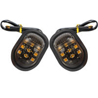 Par De Señales De Giro Para Motocicleta 12V Con 9 LEDs Luz Amarilla Indicadores De Señalización Con Interruptor Piranha - details 3