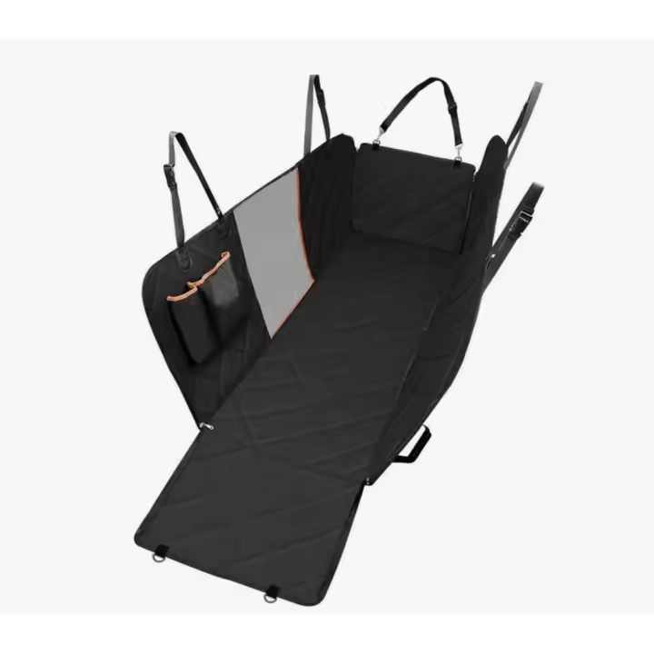 Cubre asientos de coche para perros (133x140 cm), estilo hamaca, resistente al agua y fabricado con material impermeable. Ofrece protección completa para el asiento, manteniendo el coche limpio y libre de pelos. Con rejilla flexible, es universal y se ada - 1