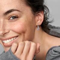 Pendientes de Mariposa con forma De Corazón de Plata bañada en Cobre Blanco con Luz eterna y forma de corazón - details 0