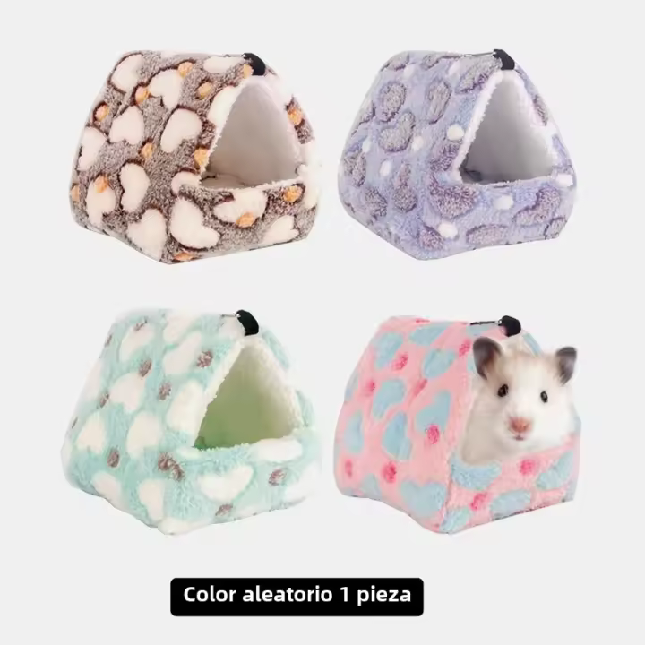 1 PC Almohadilla De Algodón Suave Para Ratoncillo Cojín De Dormir Para Animales Pequeños Casa De Hamster Invierno Cálido Color Aleatorio - 1