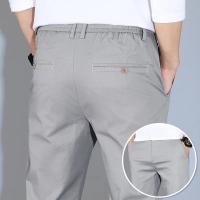 Pantalones De Verano Casuales Para Hombre En Caqui Y Gris Cintura Elástica Comodidad Ultrafinos De Seda Helada Pantalones Negocios Estilo Recto Ropa De Marca - details 7