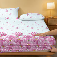 Sábana Ajustada Moderna Y Sencilla Con Diseño De Flores Y Globos En Acabado Mate Cobertura De Cama Sin Almohadillas Incluidas - details 3