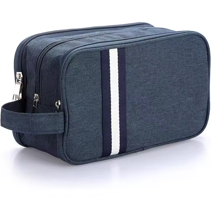 Neceser de viaje con separación de ropa seca y húmeda para hombre, neceser organizador para el gimnasio y el afeitado con 3 compartimentos. - 1