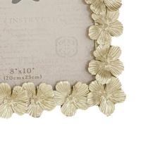 Portafoto decoración resina dorado flores 20 x 25 formato vertical y horizontal con caballete trasero y colgador - elegante diseño hace que sea perfecto para colocar en el salón, recibidor o dormitorio, ideal para regalo - details 1