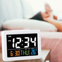 BIT Reloj despertador electrónico de escritorio con pantalla LCD grande a Color, pantalla de fecha y temperatura - details 5