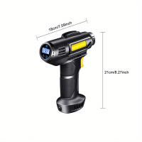 Compresor de aire portátil y inflador, bomba eléctrica inalámbrica de mano con pantalla digital, hasta 150PSI, ideal para coches, motocicletas, bicicletas y balones de deporte, material ABS, tensión de funcionamiento 12V - details 4