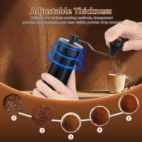 Molino De Café Manual Con Manillar Desmontable Y Cepillo De Limpieza Acero Inoxidable Ajustable En Gruesura Para Granos De Café - details 1