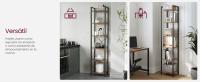 VASAGLE Librería de 6 Niveles, Biblioteca, Estantería para Oficina, Estudio, Sala de Estar, Dormitorio, 30 x 40 x 187,5 cm, Industrial, Marrón Rústico y Negro/Greige y Negro/Negro Ébano y Negro/Olmo Pardo y Negro - details 0