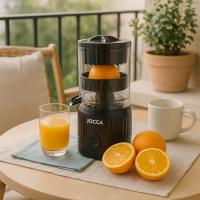 Exprimidor automático Jocca Elegance recargable. Exprime sin esfuerzo, sin residuos ni sabor residual. Preserva la fibra. Diseño compacto en color negro, fácil de guardar. Batería 2x1300mAh. Ideal para jugos frescos al instante. - details 1
