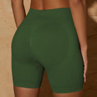 Shorts De Yoga Para Mujer Estilo Fitness Ciclismo Push up Cintura Alta Ribbed Sin Costuras Verano Ejercicio Striped Spandex Nylon - details 14