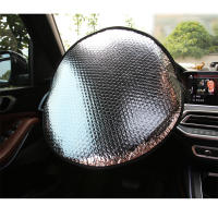 Parasol Para Coche Plegable De Aluminio Anti-UV Protección Solar Para Parabrisas Y Volante De Cuña Plateado Accesorios De Coche - details 5