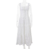 Vestido Largo Elegante De Mery Con Espalda Descubierta Y Aros En Malla Halter Sin Mangas Para Mujer Verano 2024 Sexy Y Club - details 8