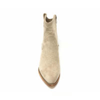 Botines de Mujer Cowboy, Estilo Campero con Tacón Medio Bajo Ancho, Marrón Camel Beige, Moda Casual Otoño Invierno - details 7