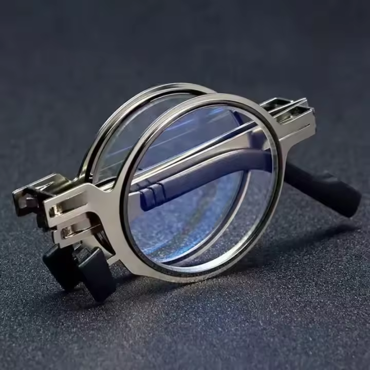 Gafas De Lectura Portátil HD Plegables Para Hombres Y Mujeres Estilo Retro Imitación Ultra-ligero Ovaladas Para Edad Media Y Ancianos - 1