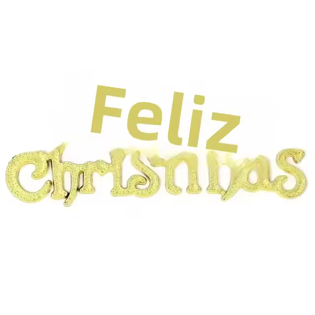 Colgante De Navidad Con Logo Árbol De Navidad Decoración De Letras Inglesas Doradas 3D Colgante De Plástico Para Adornos Navideños - 1