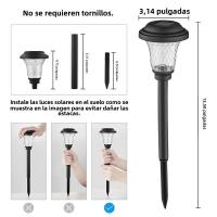 Lámparas De Jardín Solar Con Piltraña Incluida Autoencendido Al Atardecer Luz De Camino Solar Para Exterior IP65 ABS Modernas - details 3