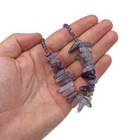 Collar largo artesanal con piedras naturales de amatista – Diseño boho en tonos morado y plata | AW Regalos Accessories - details 1