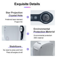 Proyector De Estrellas WiFi Control APP Bluetooth Luz Nocturna Aurora Para Decoración De Dormitorio Lámpara De Ambiente Redonda - details 4