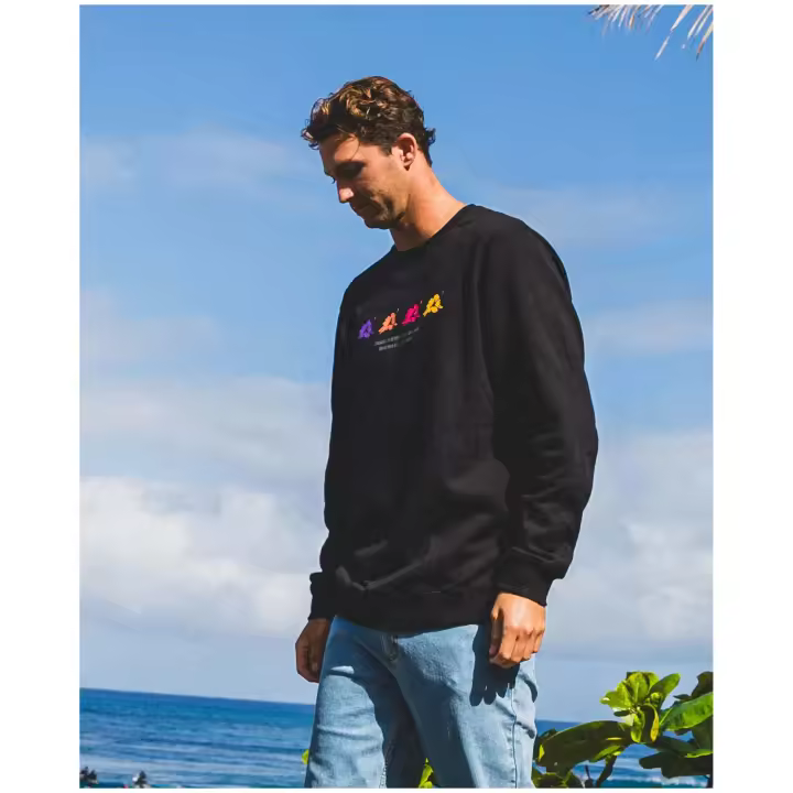 Camiseta Rip Curl modelo Surf Revival Hoffman Crew para hombre en color negro - 1