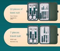 Nuevo Set De Tijeras Para Uñas De Acero Inoxidable Con Estuche Portátil Herramienta De Aseo Para Hombres Y Mujeres Verde - details 3