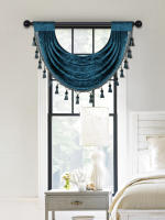 Valance De Estilo Europeo Sólido De Terciopelo Con Borlas Para Decoración De Ventanas Puertas Y Habitaciones Material De Poliéster 1 Pieza - details 8