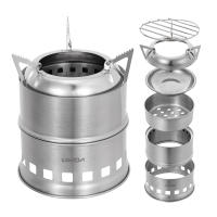 Estufa De Camping Lixada De Acero Inoxidable Para Leña Y Alcohol Estufa De Cocina Al Aire Libre Para Picnics BBQ Viajes Sin Ventilador - details 15