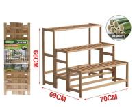 Estante para plantas s, soporte para plantas con escalera | Soporte para maceta escalonado | Organizador De Balcón De Jardín De Madera De 2 /3Niveles, Estantería para Balcón, Estante De Exhibición - details 7