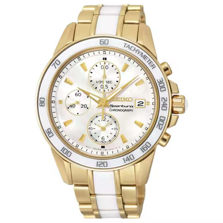 Reloj Seiko Mujer Cronógrafo 38mm Acero Inoxidable Zafiro Resistente Al Agua - 1