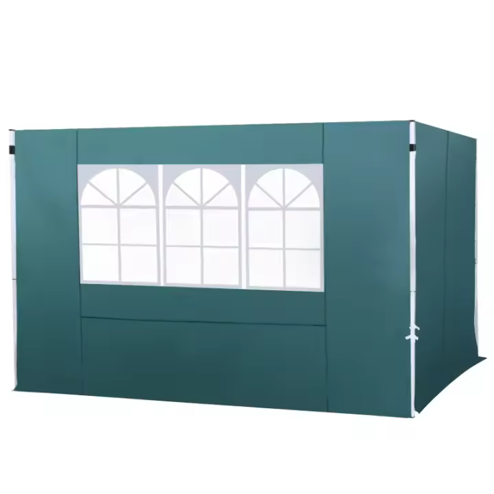 Set 2 paredes laterales carpa 3x3 con ventana verde oscuro 300 x 200 cm - 1