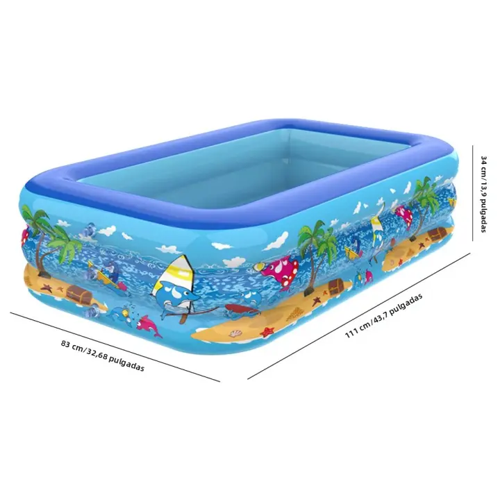 Piscina De Natación Inflable Para Niños Con Fondo De Bolitas De Espuma Regalo Ideal Para Verano Uso Outdoor E Indoor PVC Edad Recomendada 3-6 Años - 1