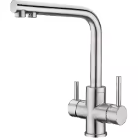 BIT 3 Way Kitchen Faucet, 360 Rotatable Kitchen Faucet, 3 In 1 Water Filter Mixer, Stainless Steel Sink Faucet, Drinking Water Faucet With 2 Lev - details 0