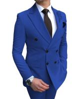 Traje De Negocios Para Hombre 2 Piezas Ajustado Popular Para Fiestas Y Bodas Material De Algodón Y Poliéster Estilo Casual - details 1