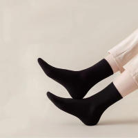 10 Pares De Calcetines Clásicos Negros Y Blancos De Longitud Media Cómodos Y Sencillos Para Mujer Calcetines Casuales De Poliéster - details 3