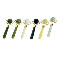 Masajeador De Jade Natural Rodillo De Bola Redonda Para Cuidado De La Piel Facial Lifting Eliminador De Arrugas Massajeador De Ojos - details 3