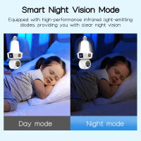 Cámara IP Inalámbrica Wifi E27 Con Doble Lente Tres Pantallas 8MP Visión Nocturna IR Seguridad Red Mini CCTV Para El Hogar - details 5