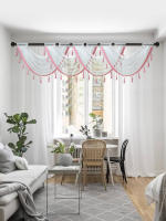 Valance Transparente Para Ventana En Blanco Romántico Con Bolso Para Percha Decoración De Puerta Y Ventana Para Sala De Estar Material 100% Poliéster - details 9