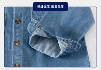 Camisa De Larga Manga Para Niños Estilo Académico Casual Moda Denim Primavera Otoño Unisex Material Algodón Y Poliéster - details 5