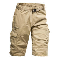 Shorts Casuales Para Hombre Talla Grande Con Cintura Elástica Pantalones Cortos Camuflaje Para Gimnasio Y Senderismo Con Varios Bolsillos - details 1
