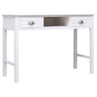 vidaXL Escritorio de madera maciza de Paulownia blanco 108x45x76 cm - details 1