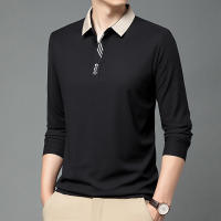Camisa Polo Para Hombre De Color Sólido Casual Manga Larga Transpirable Cómoda Versátil Top Moda Negocios - details 12