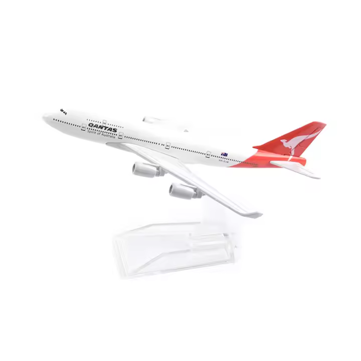 Modelo De Avión Qantas Boeing 747 JASON TUTU 16cm Metal Escala 1/400 Sin Batería Para Adolescentes Y Adultos - 1