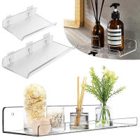 Estante Flotante De Acrílico Transparente Adhesivo Para Decoración De Pared Almacenamiento Librería De Baño Dispensador De Jabón Soporte - details 0