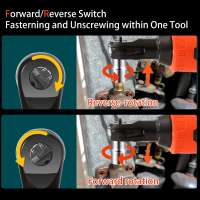 Llave de impacto inalámbrica, herramienta eléctrica recargable de trinquete de ángulo recto de 3/8 pulgadas, 18V,Trinquete recto, llave inglesa, herramienta eléctrica de accionamiento - details 4