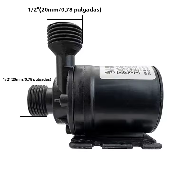 Bomba De Showers Ultra Silenciosa DC 12V 24V 5M Con Motor Brushless 800L/H Submersible Con Adaptador EU Y Conector De Latón Disponible - 1