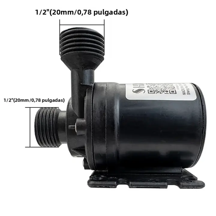 Bomba De Showers Ultra Silenciosa DC 12V 24V 5M Con Motor Brushless 800L/H Submersible Con Adaptador EU Y Conector De Latón Disponible - 1