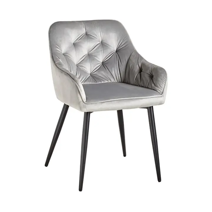 Silla Salle Terciopelo - Gris claro - 1